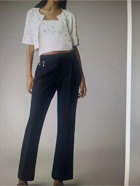 Anthropologie XLP MAEVE Black Trousers with Keyring Detail NWT